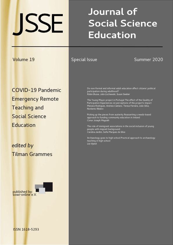 					View Vol. 19 No. SI (2020): Special Issue: COVID-19 pandemic and social science education
				